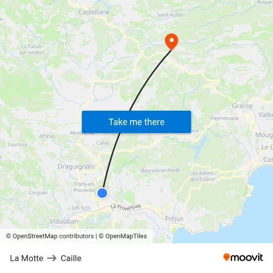 La Motte to Caille map