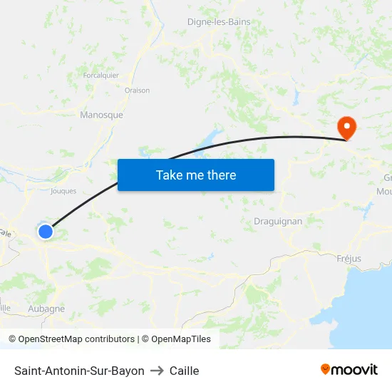 Saint-Antonin-Sur-Bayon to Caille map