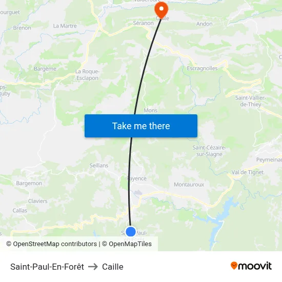 Saint-Paul-En-Forêt to Caille map