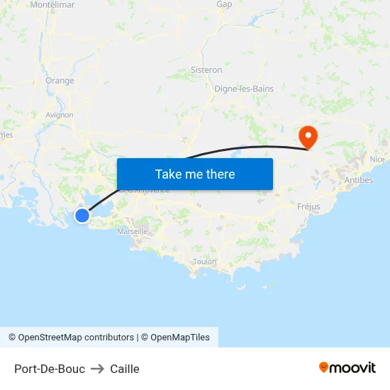 Port-De-Bouc to Caille map
