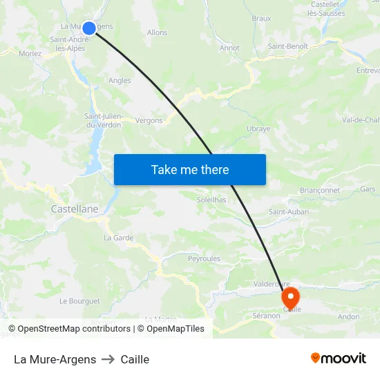 La Mure-Argens to Caille map