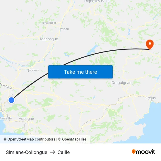 Simiane-Collongue to Caille map