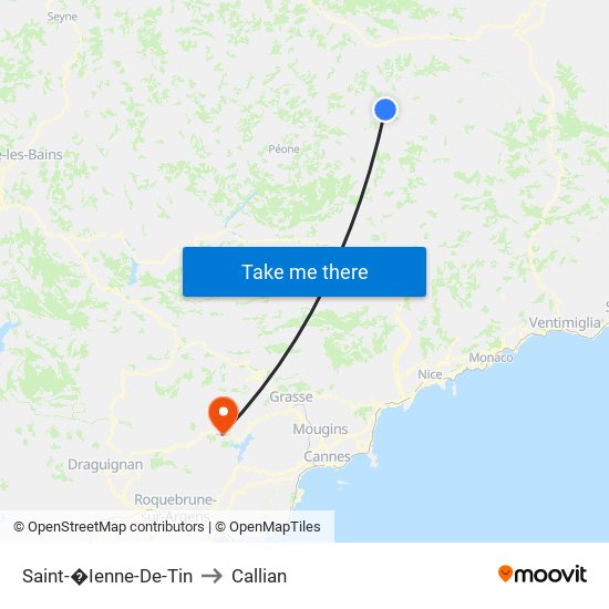 Saint-�Ienne-De-Tin to Callian map