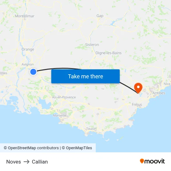 Noves to Callian map