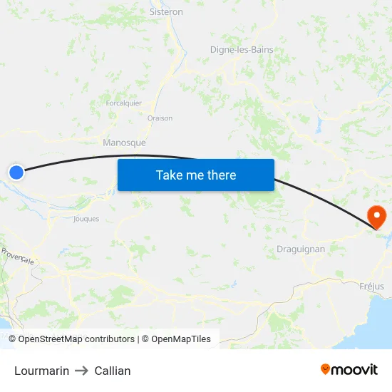 Lourmarin to Callian map