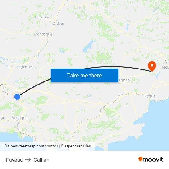 Fuveau to Callian map