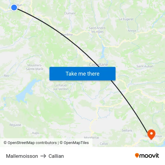 Mallemoisson to Callian map