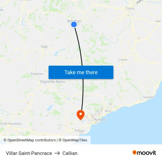 Villar-Saint-Pancrace to Callian map