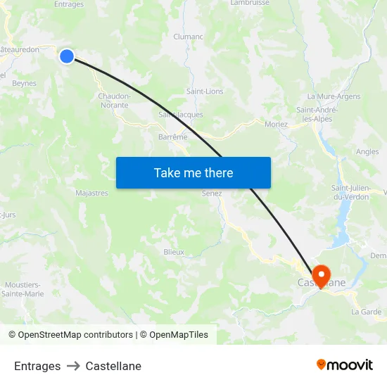 Entrages to Castellane map