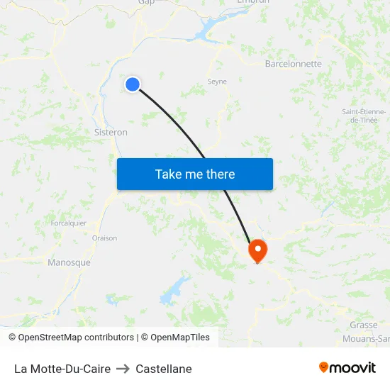 La Motte-Du-Caire to Castellane map