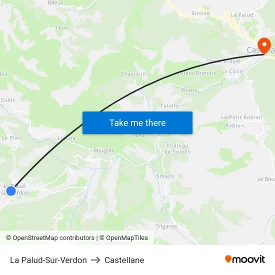 La Palud-Sur-Verdon to Castellane map