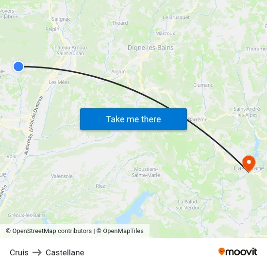 Cruis to Castellane map