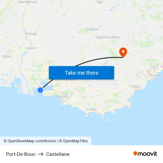 Port-De-Bouc to Castellane map