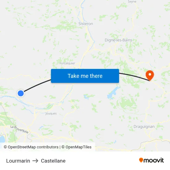 Lourmarin to Castellane map