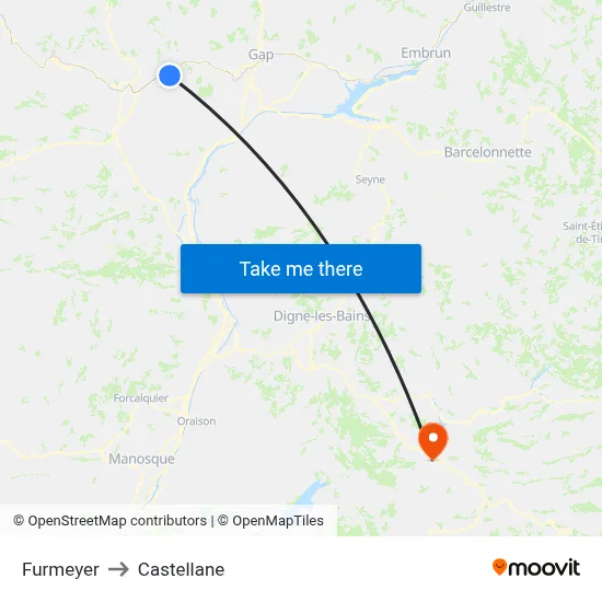 Furmeyer to Castellane map