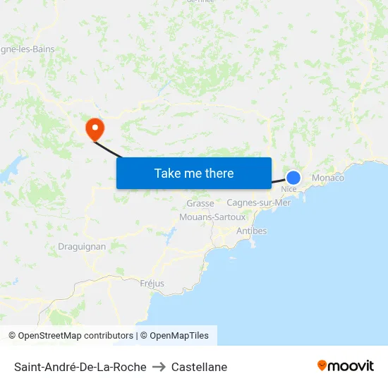 Saint-André-De-La-Roche to Castellane map