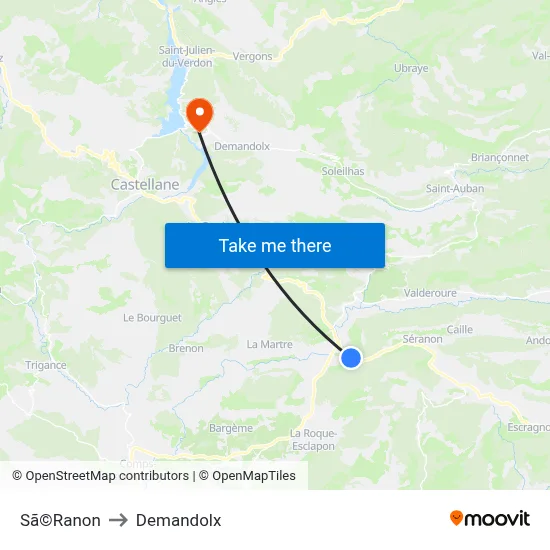 Sã©Ranon to Demandolx map
