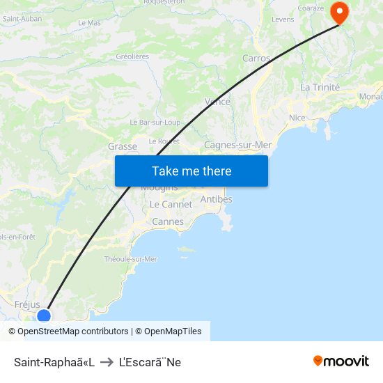 Saint-Raphaã«L to L'Escarã¨Ne map