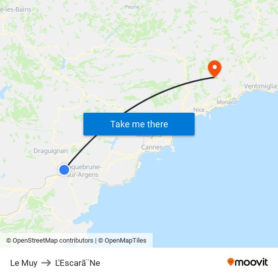 Le Muy to L'Escarã¨Ne map