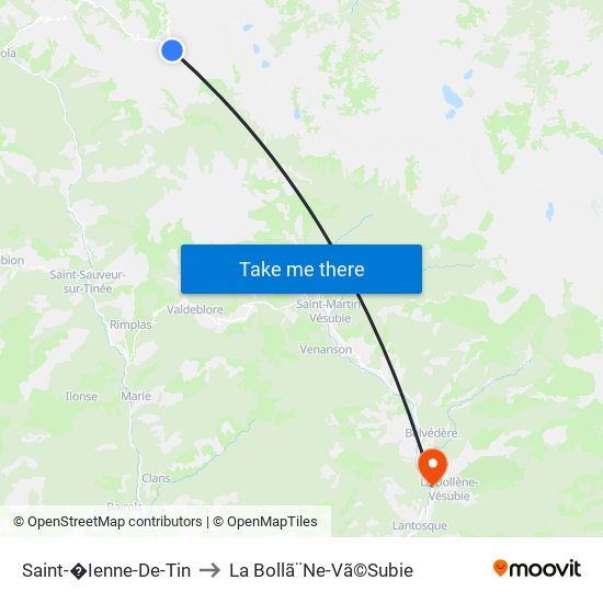 Saint-�Ienne-De-Tin to La Bollã¨Ne-Vã©Subie map