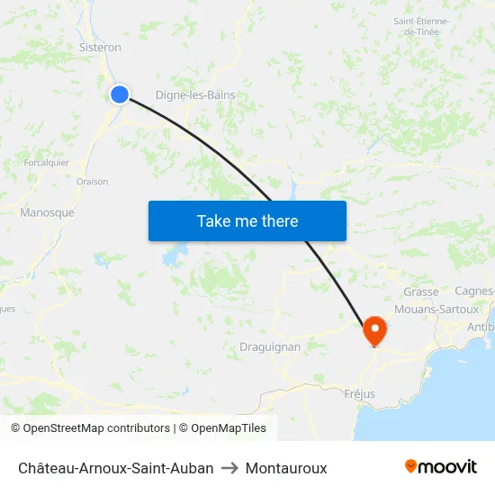 Château-Arnoux-Saint-Auban to Montauroux map