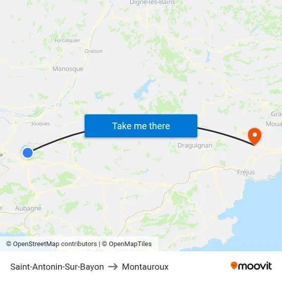 Saint-Antonin-Sur-Bayon to Montauroux map