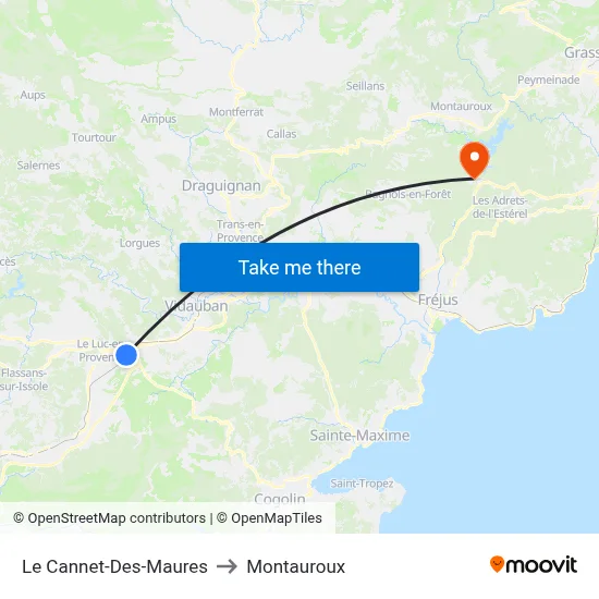 Le Cannet-Des-Maures to Montauroux map
