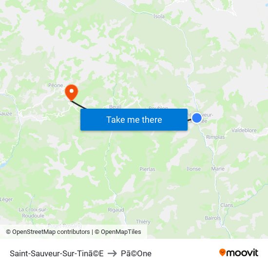 Saint-Sauveur-Sur-Tinã©E to Pã©One map