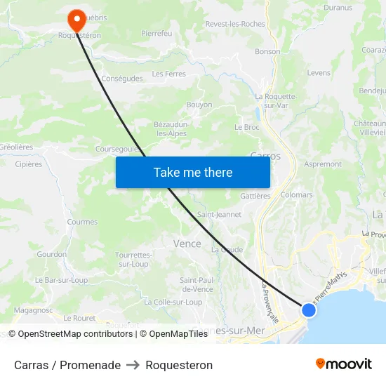 Carras / Promenade to Roquesteron map
