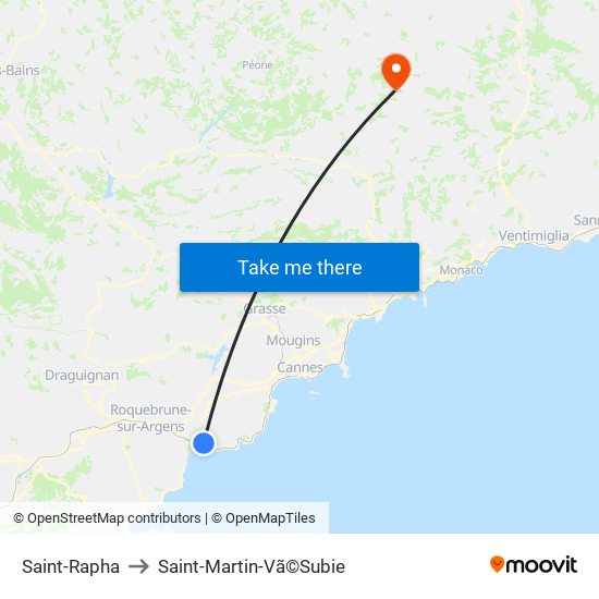 Saint-Rapha to Saint-Martin-Vã©Subie map