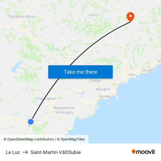 Le Luc to Saint-Martin-Vã©Subie map