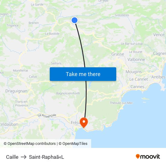 Caille to Saint-Raphaã«L map