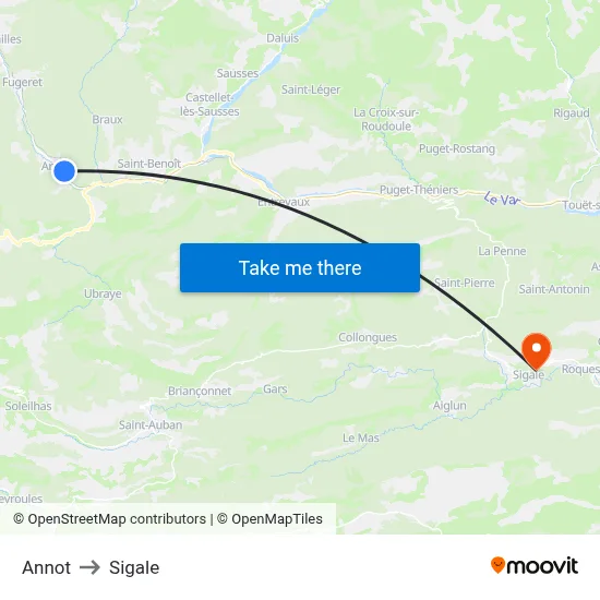 Annot to Sigale map