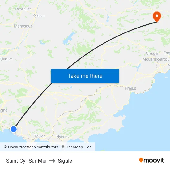 Saint-Cyr-Sur-Mer to Sigale map