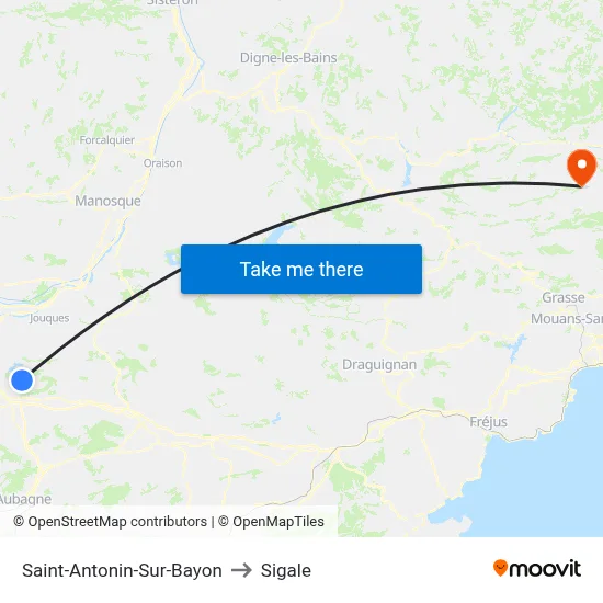 Saint-Antonin-Sur-Bayon to Sigale map