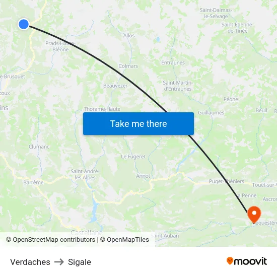 Verdaches to Sigale map