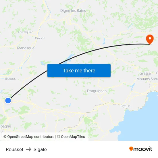 Rousset to Sigale map