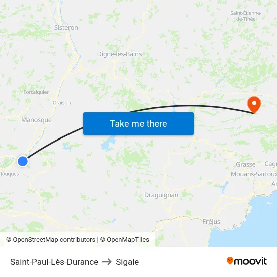 Saint-Paul-Lès-Durance to Sigale map