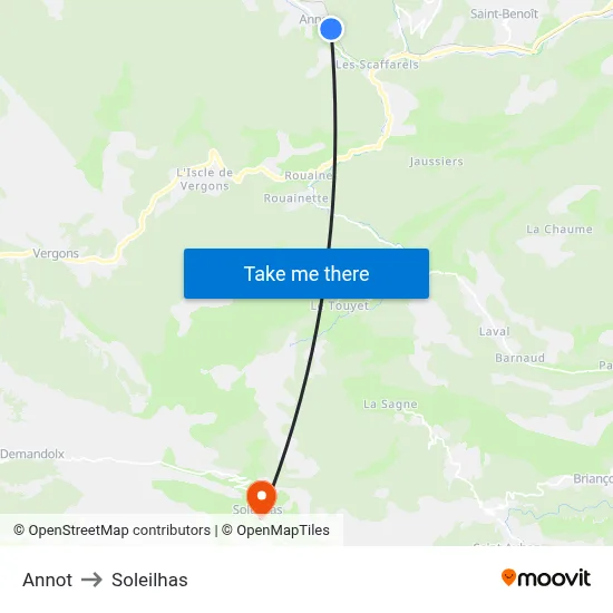 Annot to Soleilhas map