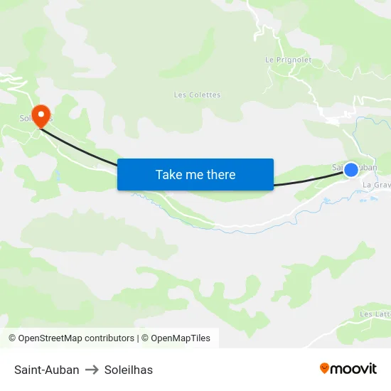 Saint-Auban to Soleilhas map