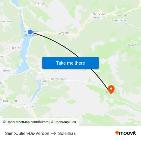 Saint-Julien-Du-Verdon to Soleilhas map