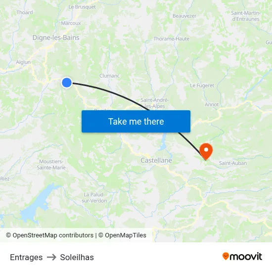 Entrages to Soleilhas map