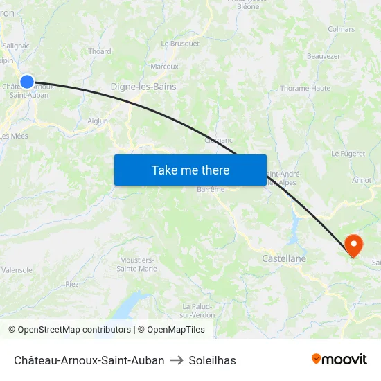 Château-Arnoux-Saint-Auban to Soleilhas map