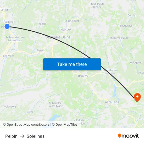Peipin to Soleilhas map