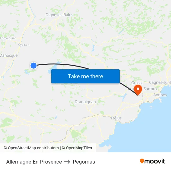 Allemagne-En-Provence to Pegomas map