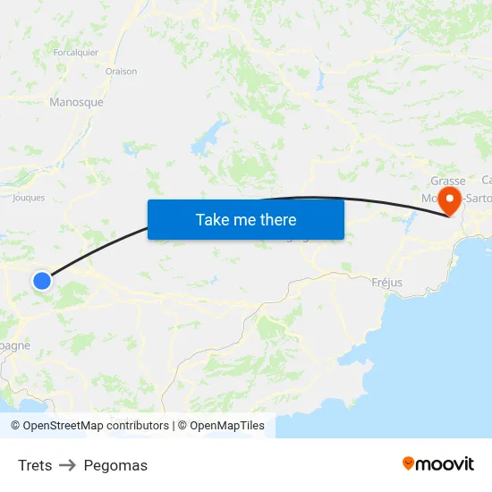 Trets to Pegomas map