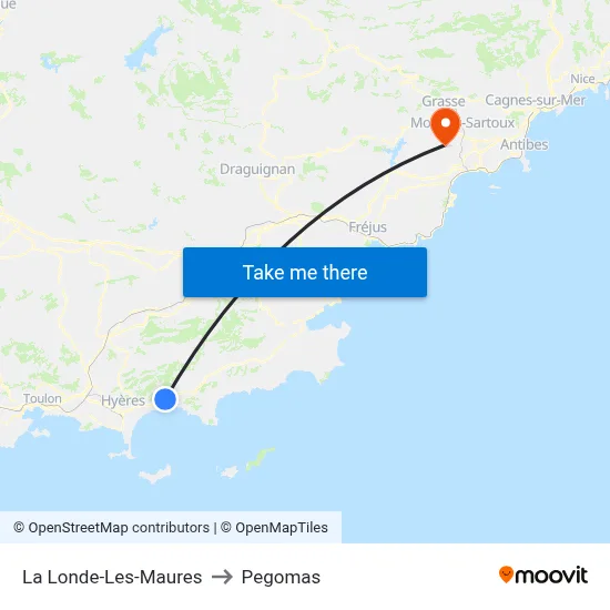 La Londe-Les-Maures to Pegomas map