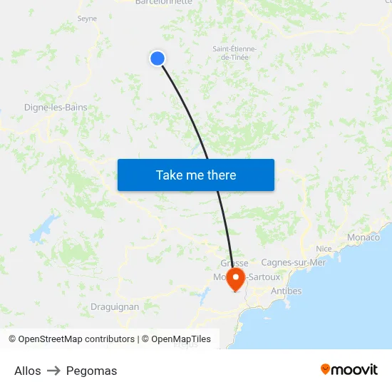 Allos to Pegomas map