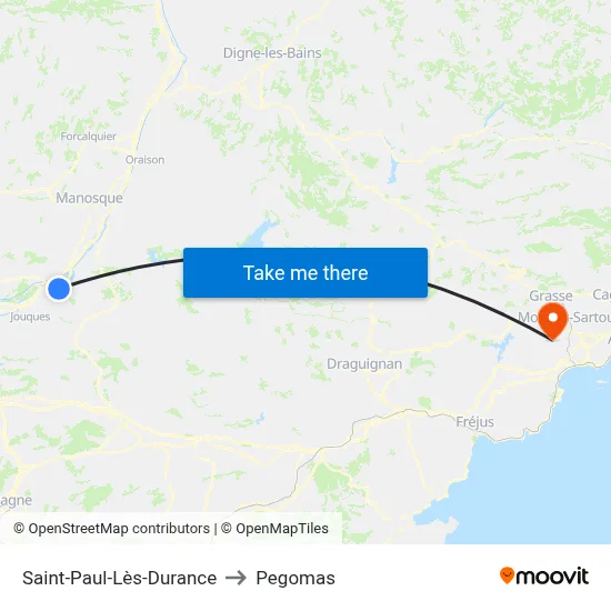 Saint-Paul-Lès-Durance to Pegomas map
