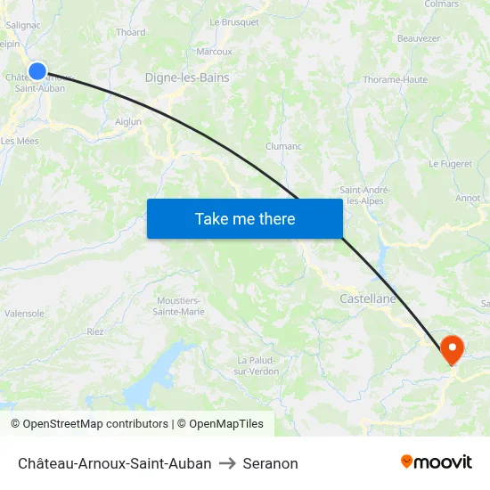 Château-Arnoux-Saint-Auban to Seranon map
